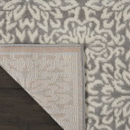 Gray Floral Power Loom Area Rug Photo 3