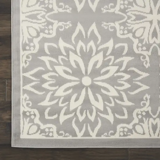 Gray Floral Power Loom Area Rug Photo 3