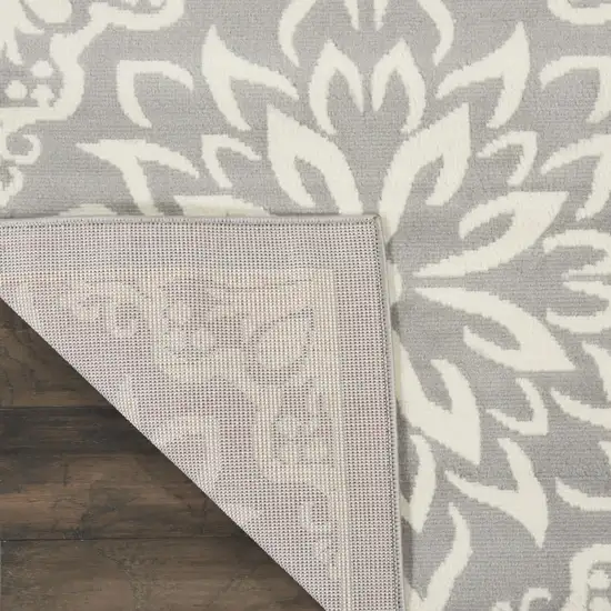 Gray Floral Power Loom Area Rug Photo 4