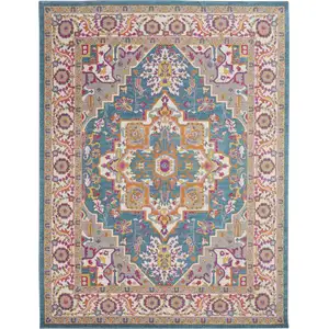 Photo of Gray Floral Power Loom Area Rug