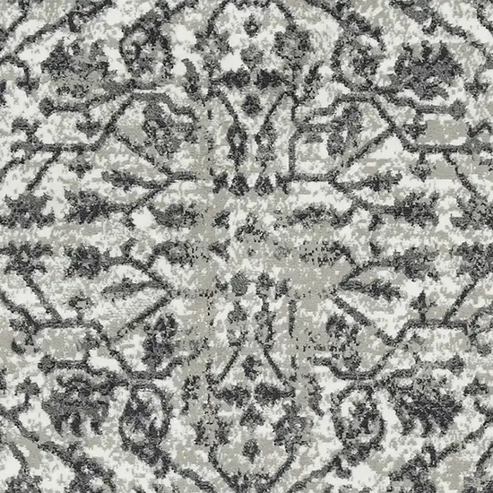 Gray Floral Power Loom Area Rug Photo 6