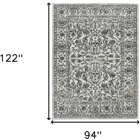 Gray Floral Power Loom Area Rug Photo 5