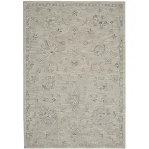 Photo of Gray Floral Power Loom Area Rug