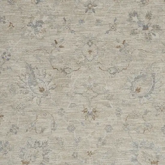 Gray Floral Power Loom Area Rug Photo 7