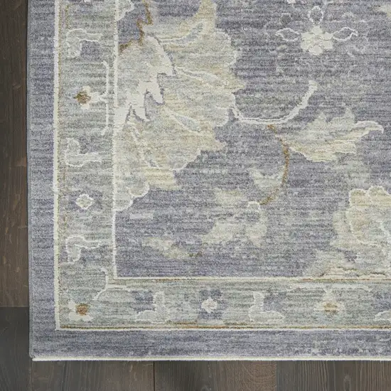 Gray Floral Power Loom Area Rug Photo 4