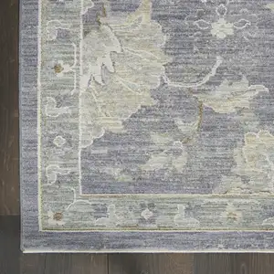 Photo of Gray Floral Power Loom Area Rug