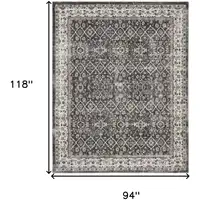 Photo of Gray Floral Power Loom Area Rug