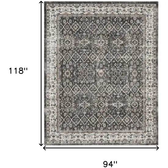 Gray Floral Power Loom Area Rug Photo 3