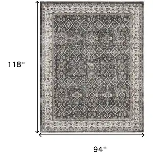 Photo of Gray Floral Power Loom Area Rug