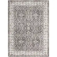 Photo of Gray Floral Power Loom Area Rug