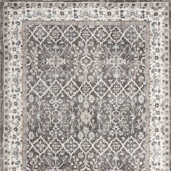 Gray Floral Power Loom Area Rug Photo 8