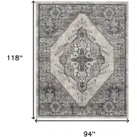 Photo of Gray Floral Power Loom Distressed Area Rug