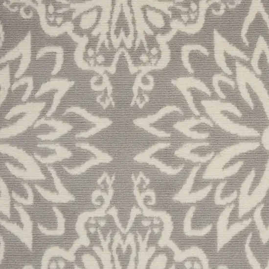 Gray Floral Power Loom Non Skid Area Rug Photo 9