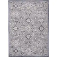 Photo of Gray Floral Power Loom Stain Resistant Area Rug