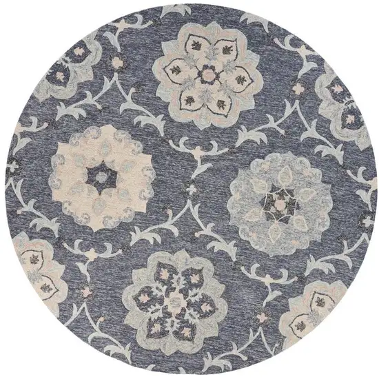 Gray Floral Trellis Area Rug Photo 6