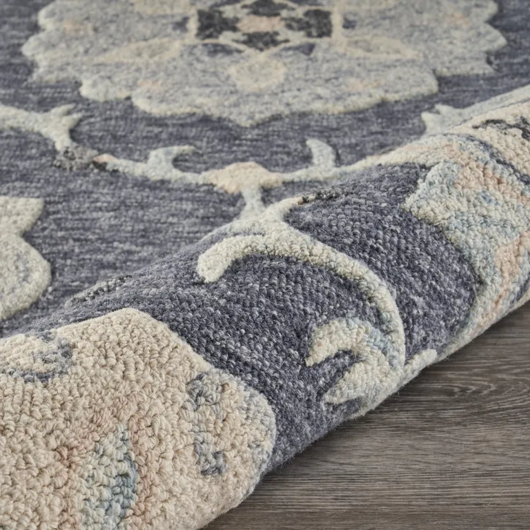 Gray Floral Trellis Area Rug Photo 2