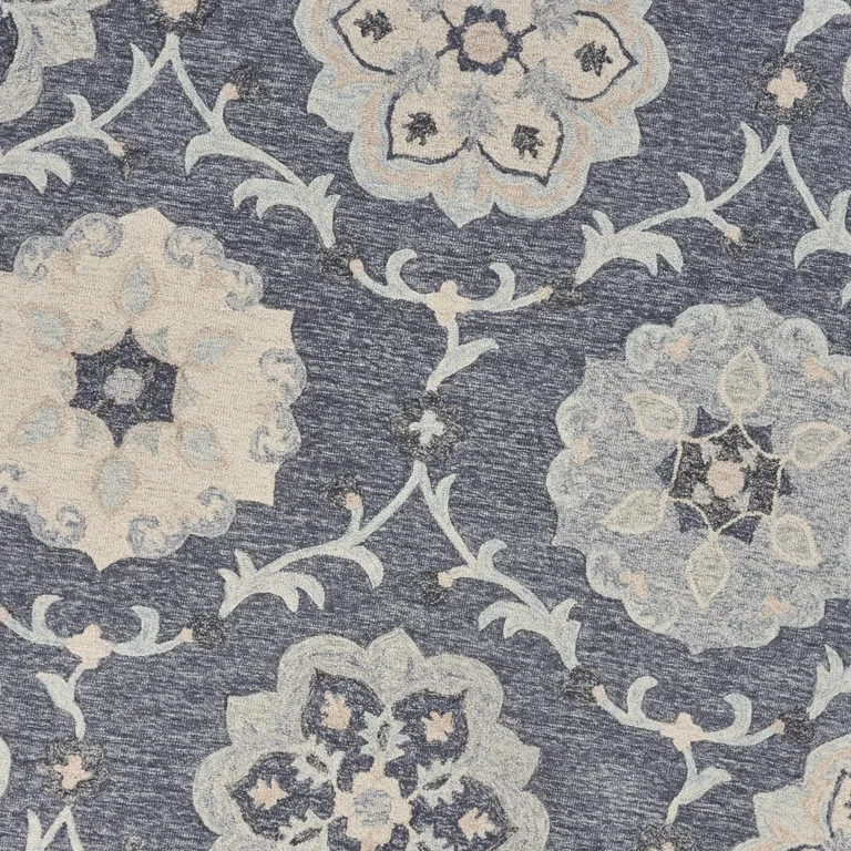 Gray Floral Trellis Area Rug Photo 1