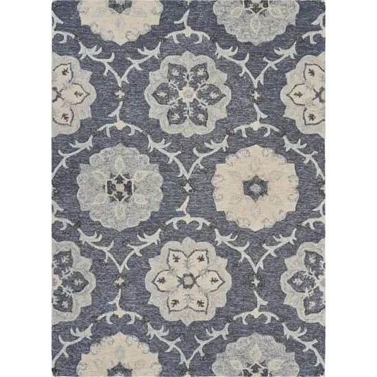 Gray Floral Trellis Area Rug Photo 1