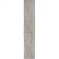 Photo of Gray Floral Vines Power Loom Runner Rug