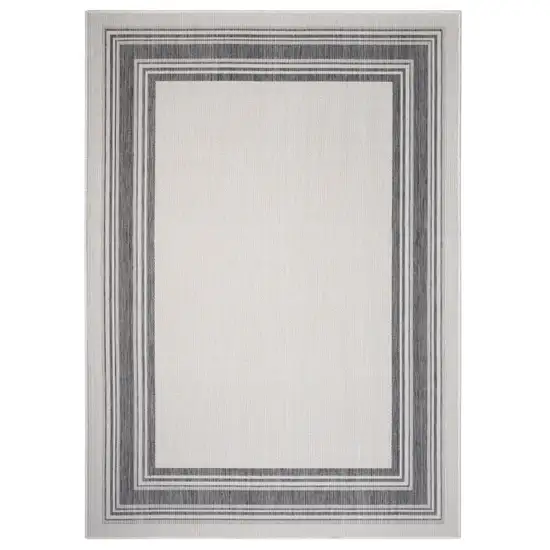 Gray Framed Indoor Outdoor Area Rug Photo 1