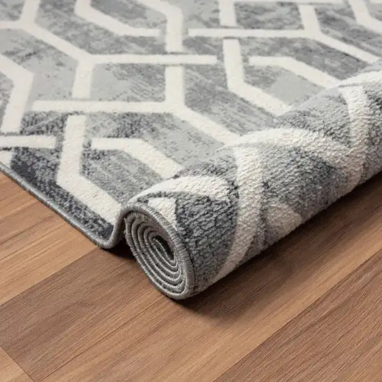 Gray Geometric Area Rug Photo 7