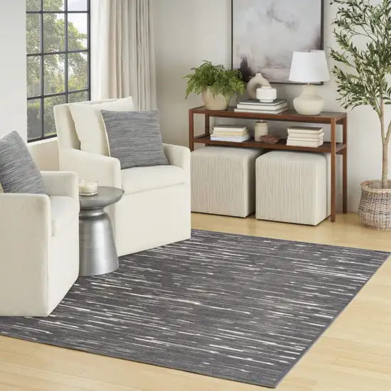 Gray Geometric Area Rug Photo 9