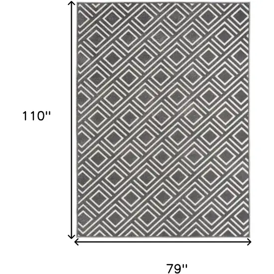 Gray Geometric Area Rug Photo 3