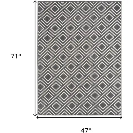 Gray Geometric Area Rug Photo 3