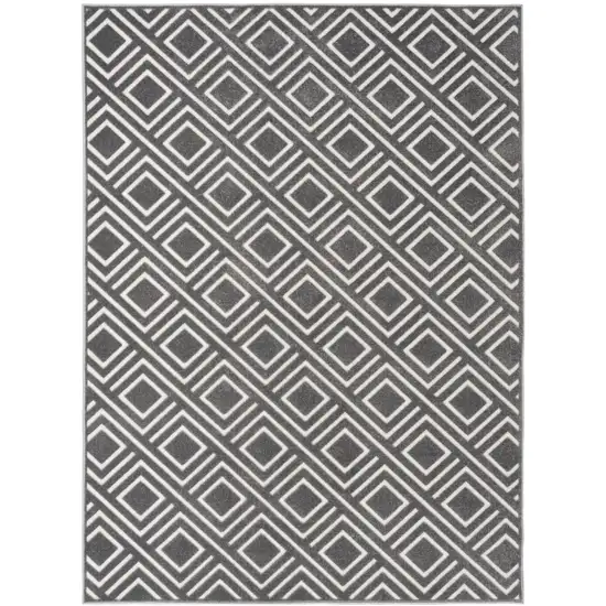 Gray Geometric Area Rug Photo 4