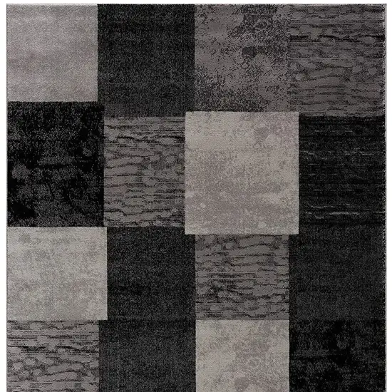 Gray Checkered Power Loom Area Rug Photo 4