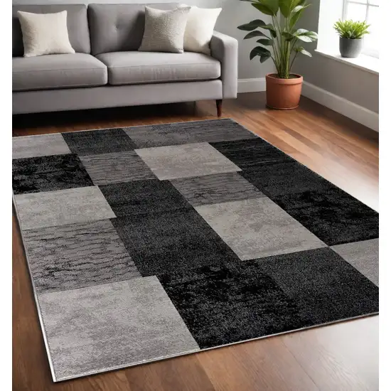 Gray Checkered Dhurrie Area Rug Photo 1