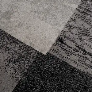 Photo of Gray Geometric Blocks Area Rug