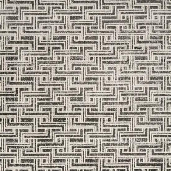 Gray Geometric Distressed Area Rug Photo 5