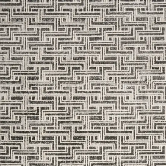 Gray Geometric Distressed Area Rug Photo 5