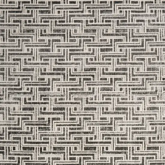 Gray Geometric Distressed Area Rug Photo 5