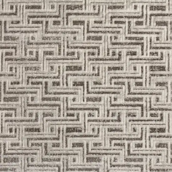 Gray Geometric Distressed Area Rug Photo 5