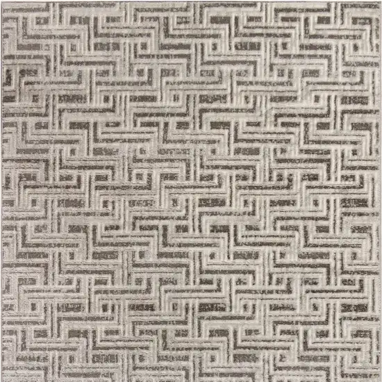 Gray Geometric Distressed Area Rug Photo 6