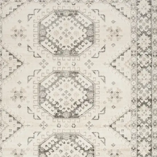 Gray Geometric Distressed Area Rug Photo 6