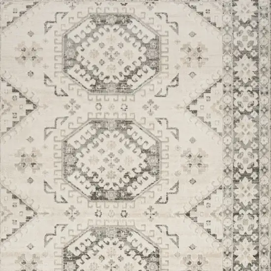 Gray Geometric Distressed Area Rug Photo 6