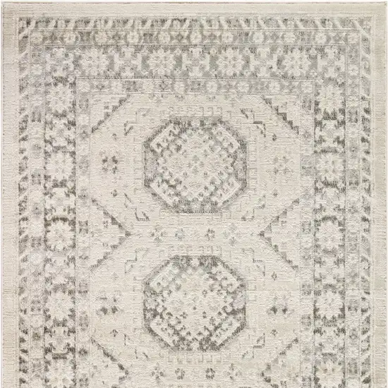 Gray Geometric Distressed Area Rug Photo 7