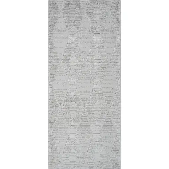 Gray Geometric Distressed Area Rug Photo 2