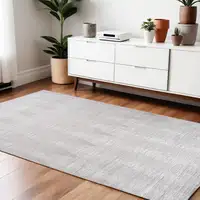 Photo of Gray Geometric Distressed Area Rug