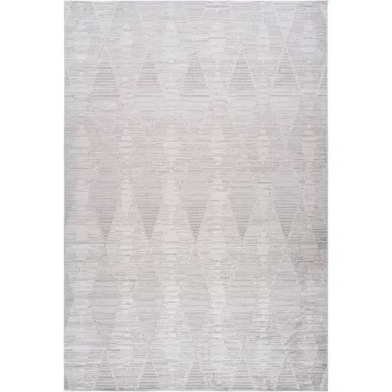 Gray Geometric Distressed Area Rug Photo 2