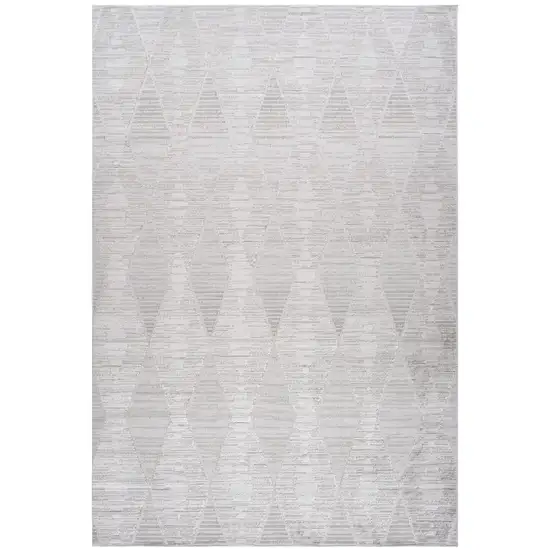 Gray Geometric Distressed Area Rug Photo 2