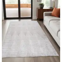 Photo of Gray Geometric Distressed Area Rug