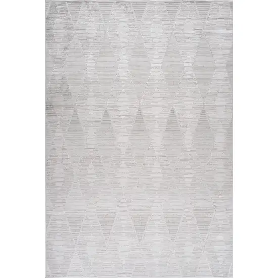 Gray Geometric Distressed Area Rug Photo 9