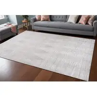 Photo of Gray Geometric Distressed Area Rug