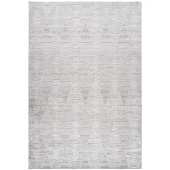 Gray Geometric Distressed Area Rug Photo 4