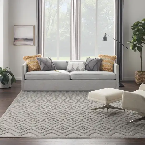 Gray Geometric Flatweave Area Rug Photo 6