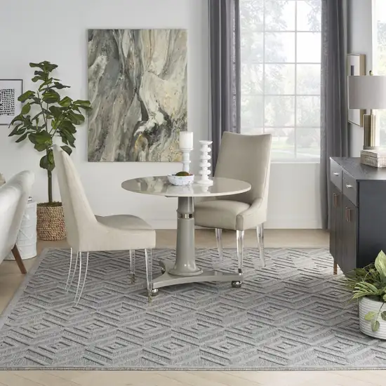 Gray Geometric Flatweave Area Rug Photo 7